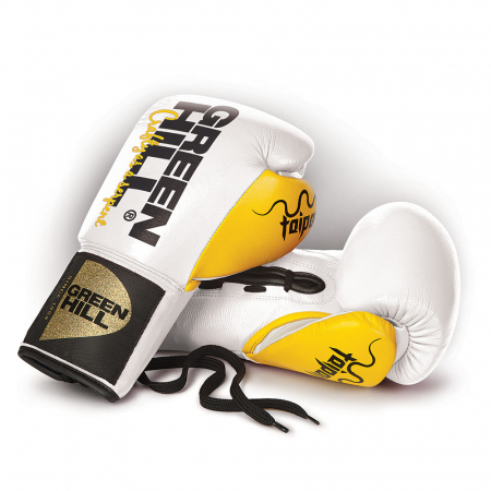 Боксерские перчатки Green Hill TAIPAN, бело-желтый цвет